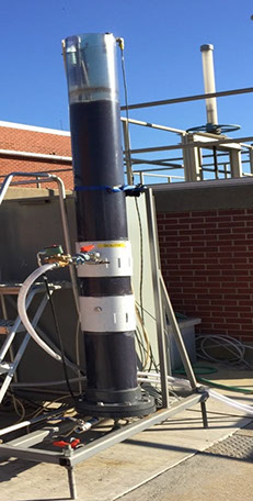 Pilot sequence batch reactor located at the Lawrence wastewater treatment plant